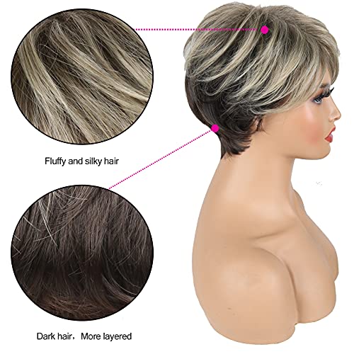 Short Blonde Wig Pixie Cut - Image 6