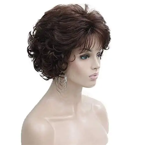 Short Layered Prestyled Synthetic Wig - Image 29