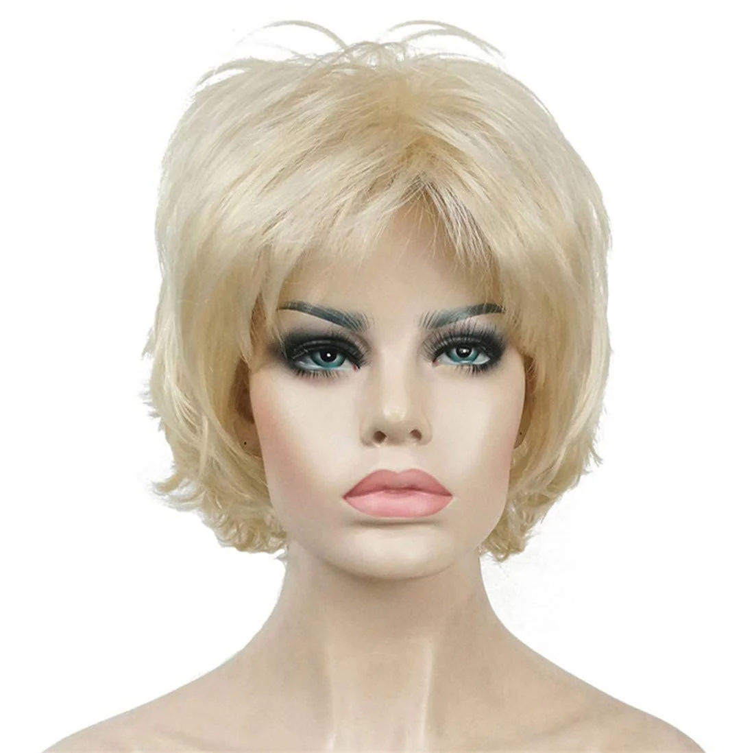 Short Layered Shaggy Synthetic Wig with Bangs - Image 11