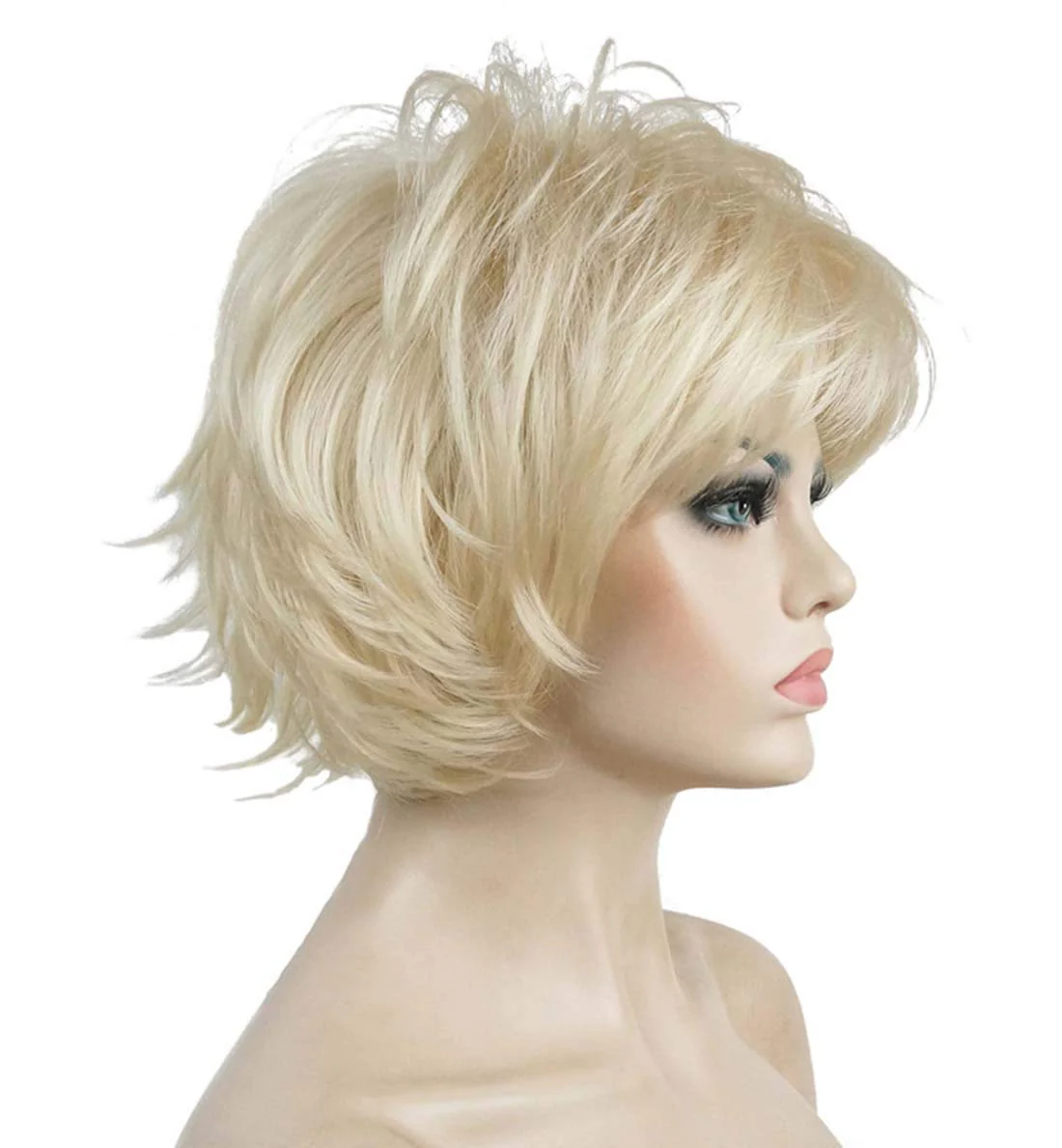 Short Layered Shaggy Synthetic Wig with Bangs - Image 13