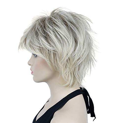 Short Layered Shaggy Synthetic Wig with Bangs - Image 24