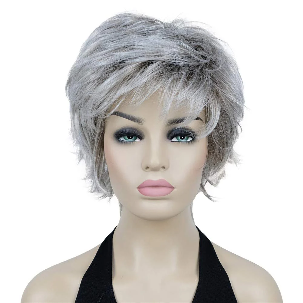 Short Layered Shaggy Synthetic Wig with Bangs - Image 39