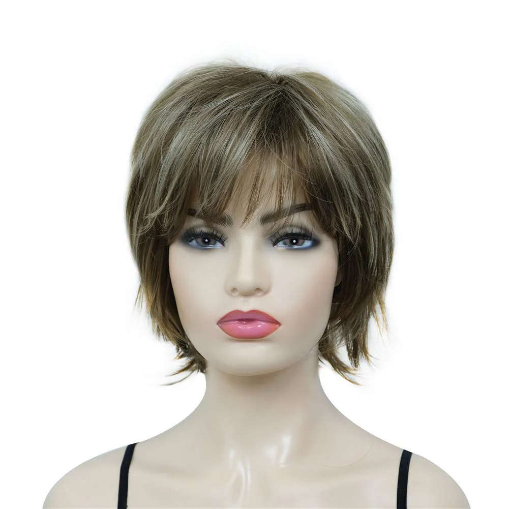 Short Layered Shaggy Synthetic Wig with Bangs - Image 4