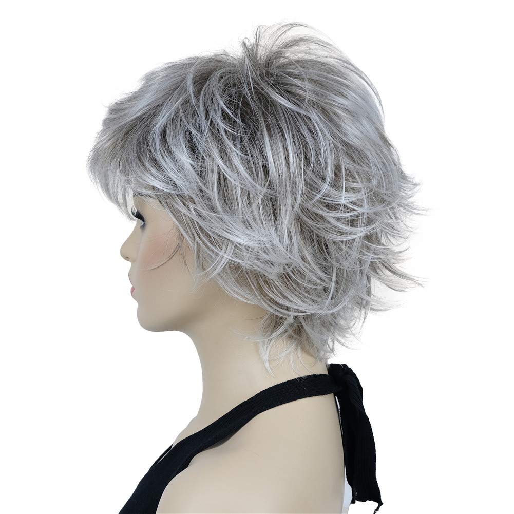 Short Layered Shaggy Synthetic Wig with Bangs - Image 41