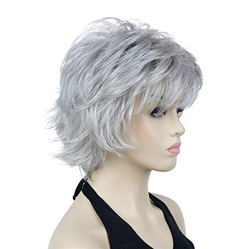 Short Layered Shaggy Synthetic Wig with Bangs - Image 46