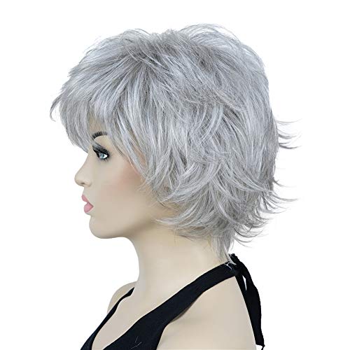 Short Layered Shaggy Synthetic Wig with Bangs - Image 48