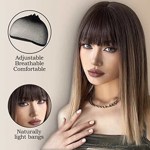 Short Ombre Blonde Wig with Light Bangs - Image 3