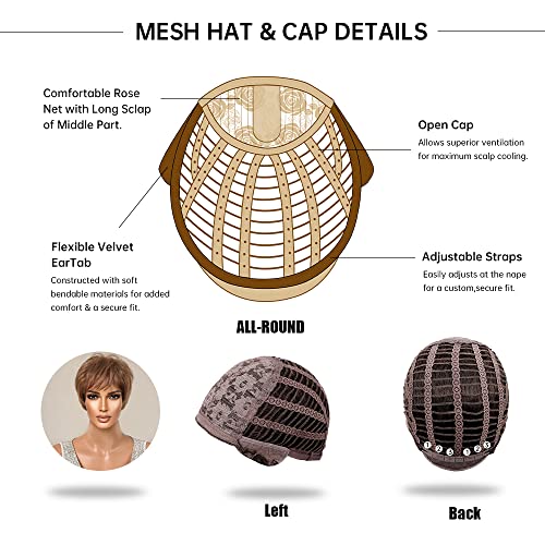Short Pixe Cut Wig Ombre Blonde Brown - Image 12