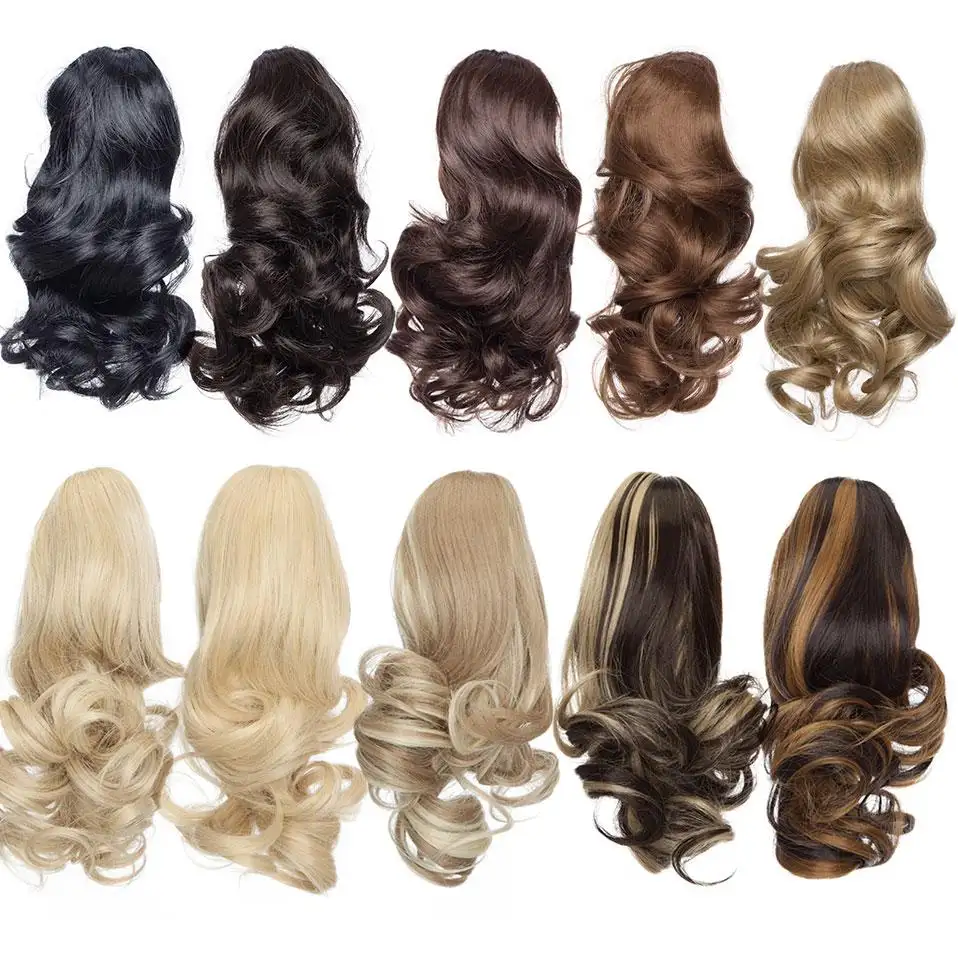 Short Wavy Synthetic Ponytail Claw Clip in Hair Extension - Image 5
