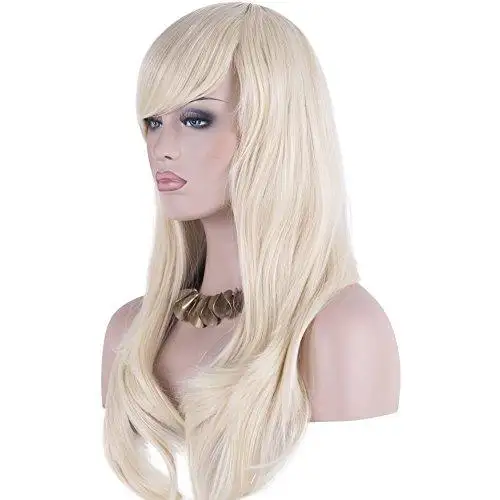Side Swept Bangs Long Heat Resistant Wig - Image 13