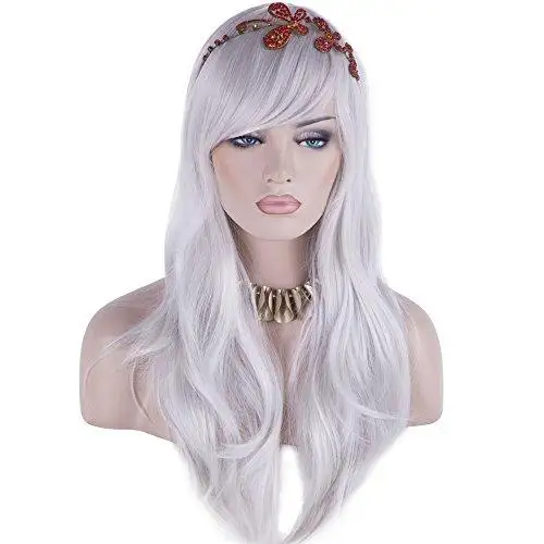 Side Swept Bangs Long Heat Resistant Wig - Image 17