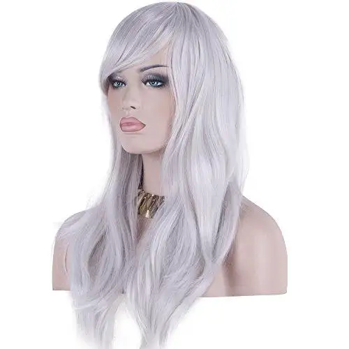 Side Swept Bangs Long Heat Resistant Wig - Image 18