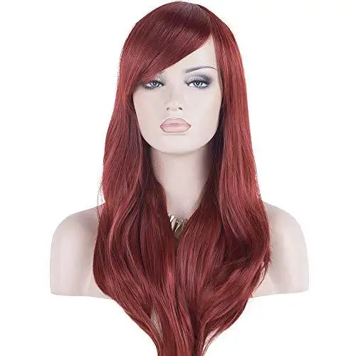 Side Swept Bangs Long Heat Resistant Wig - Image 19