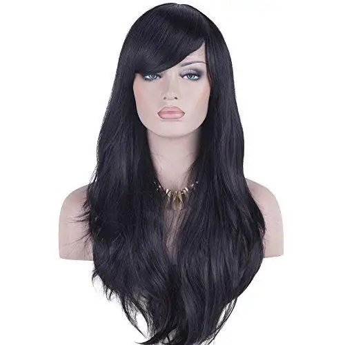 Side Swept Bangs Long Heat Resistant Wig - Image 2