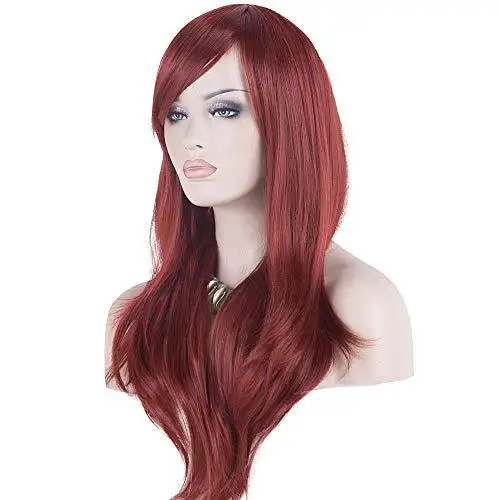 Side Swept Bangs Long Heat Resistant Wig - Image 20