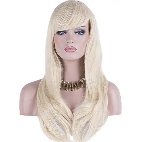 Side Swept Bangs Long Heat Resistant Wig - Image 3