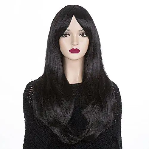 Side Swept Bangs Long Heat Resistant Wig - Image 4