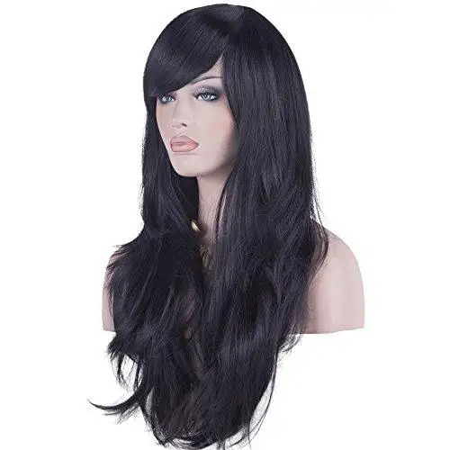 Side Swept Bangs Long Heat Resistant Wig - Image 7