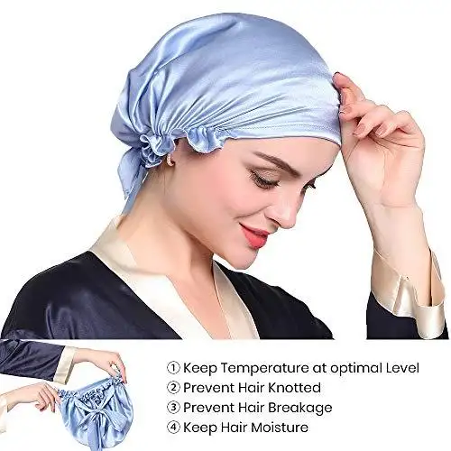Silk Sleep Cap with Ribbons - Image 10