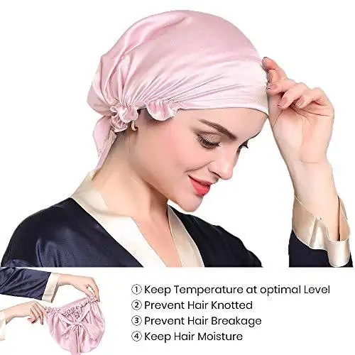 Silk Sleep Cap with Ribbons - Image 15