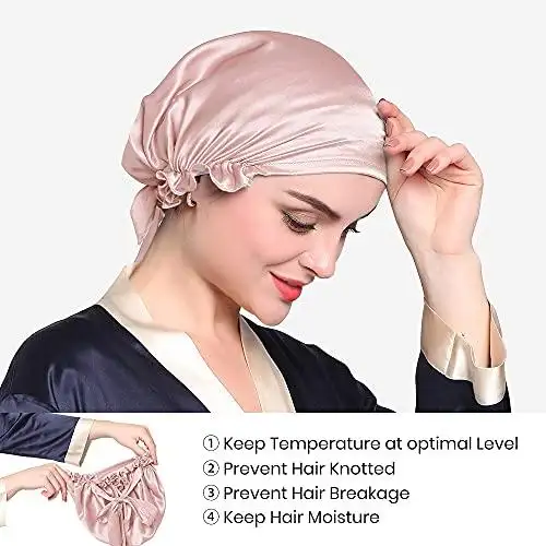 Silk Sleep Cap with Ribbons - Image 20