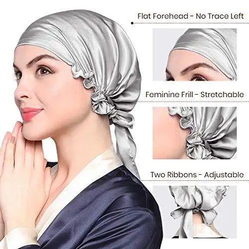 Silk Sleep Cap with Ribbons - Image 28