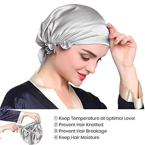 Silk Sleep Cap with Ribbons - Image 29