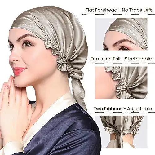 Silk Sleep Cap with Ribbons - Image 32