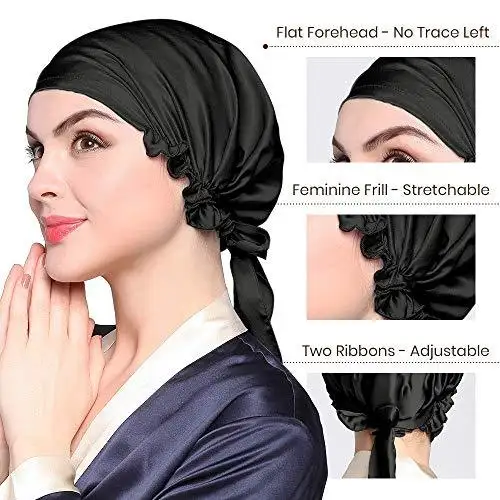 Silk Sleep Cap with Ribbons - Image 5
