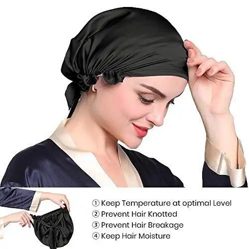 Silk Sleep Cap with Ribbons - Image 6