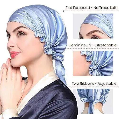 Silk Sleep Cap with Ribbons - Image 9