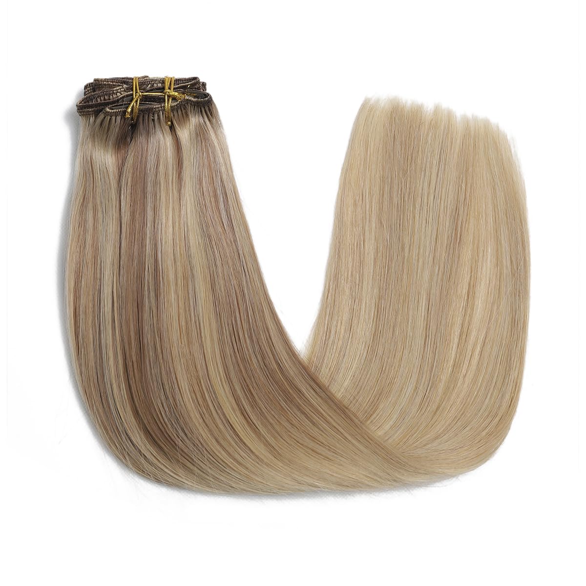 Silky Straight Human Hair Clip in Hair Extensions - Image 11