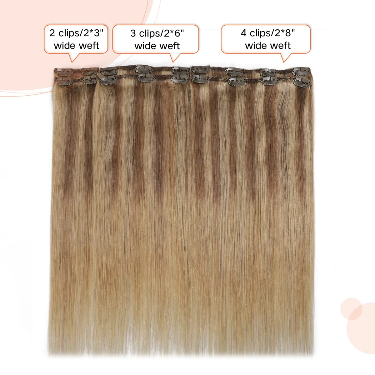 Silky Straight Human Hair Clip in Hair Extensions - Image 12
