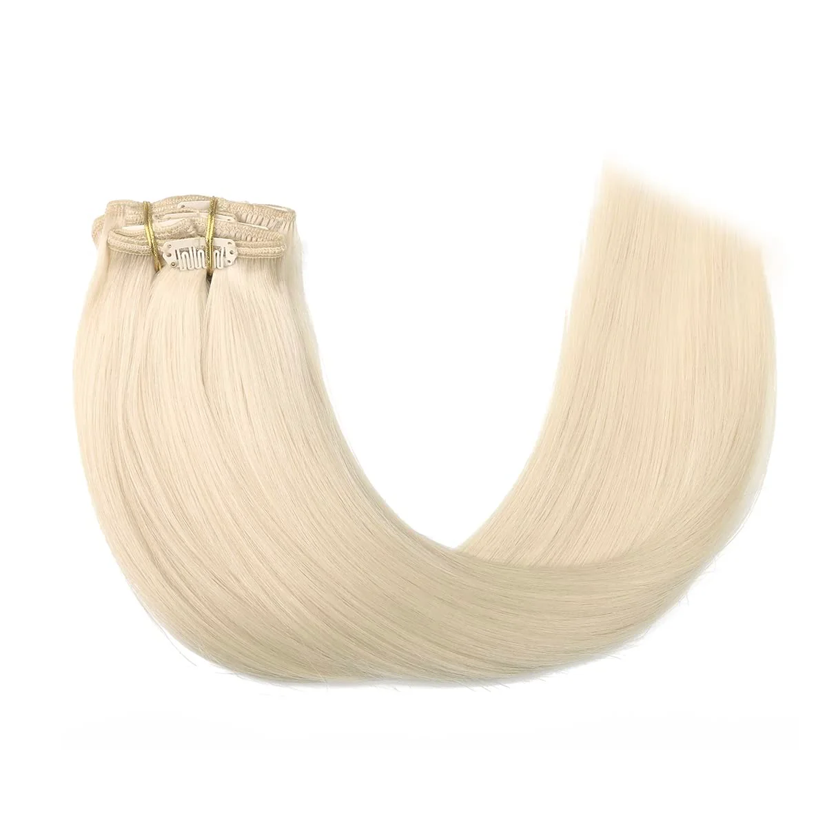 Silky Straight Human Hair Clip in Hair Extensions - Image 17