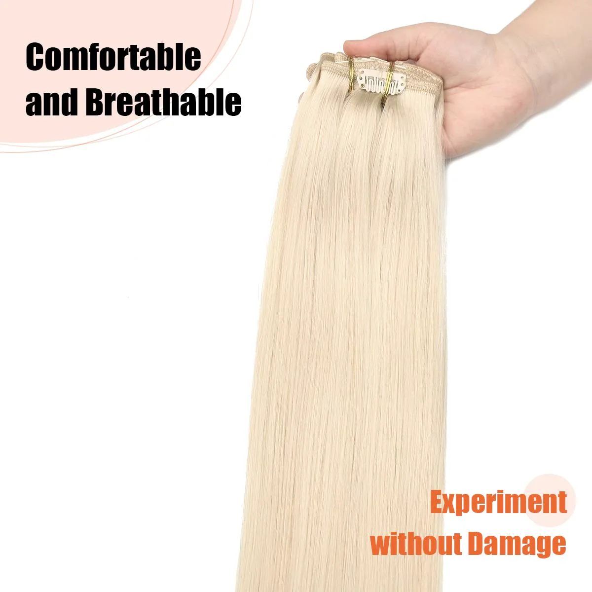 Silky Straight Human Hair Clip in Hair Extensions - Image 18