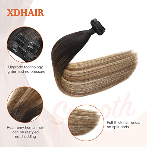 Silky Straight Human Hair Clip in Hair Extensions - Image 40