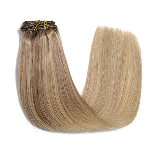 Silky Straight Human Hair Clip in Hair Extensions - Image 48