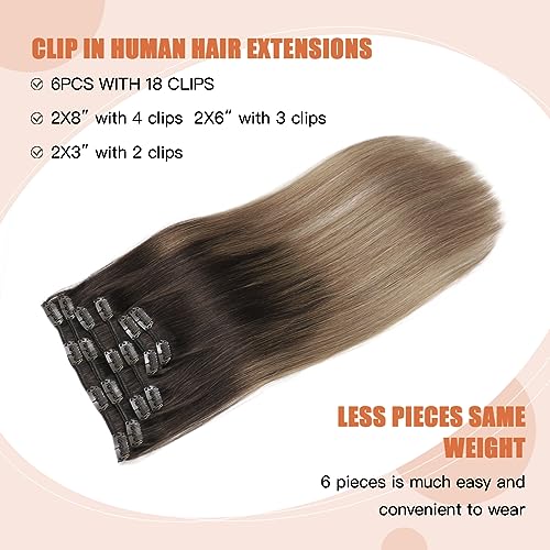 Silky Straight Human Hair Clip in Hair Extensions - Image 56