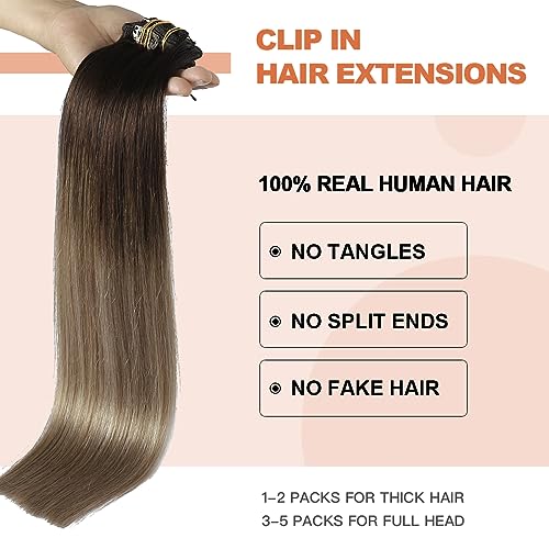 Silky Straight Human Hair Clip in Hair Extensions - Image 57