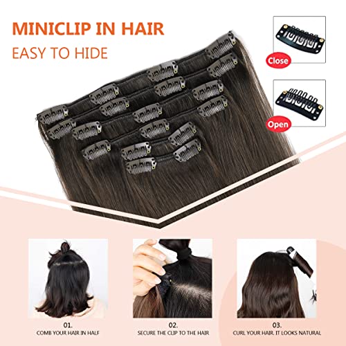 Silky Straight Human Hair Clip in Hair Extensions - Image 58