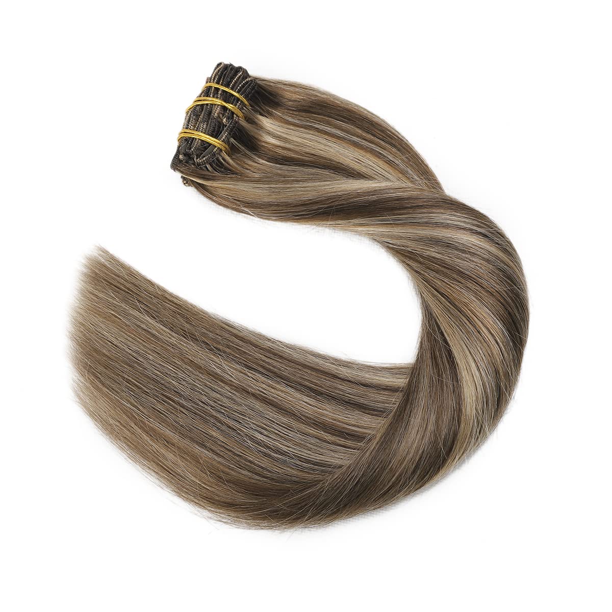 Silky Straight Human Hair Clip in Hair Extensions - Image 6