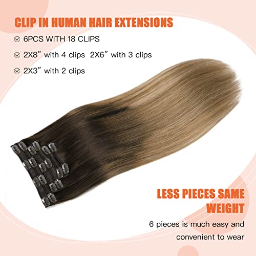 Silky Straight Human Hair Clip in Hair Extensions - Image 62