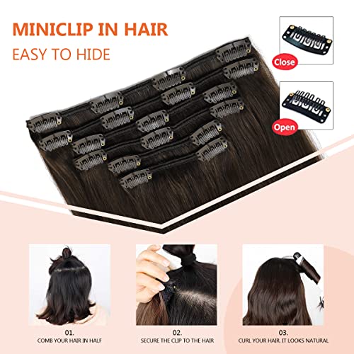 Silky Straight Human Hair Clip in Hair Extensions - Image 64