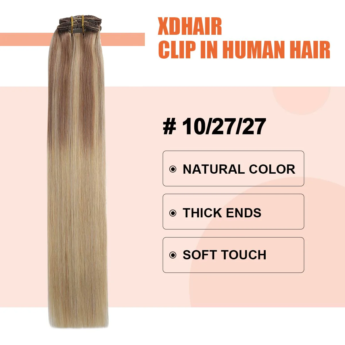 Silky Straight Human Hair Clip in Hair Extensions - Image 8
