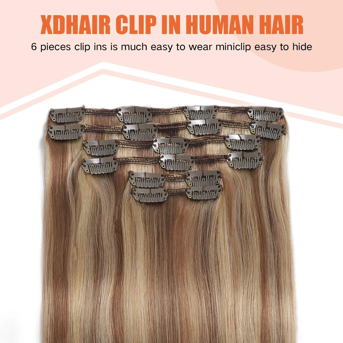 Silky Straight Human Hair Clip in Hair Extensions - Image 9
