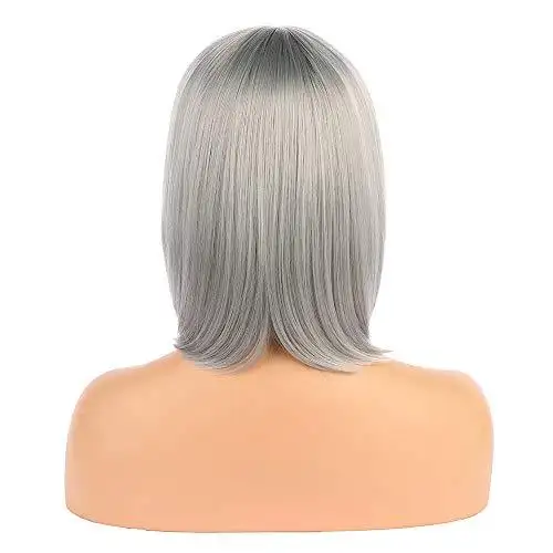 Silver Grey Bob with Flat Bangs - Image 7