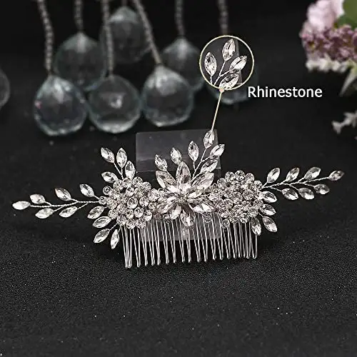Silver Rhinestone Hair Comb - Image 3