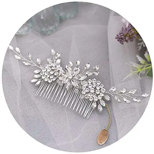 Silver Rhinestone Hair Comb - Image 7