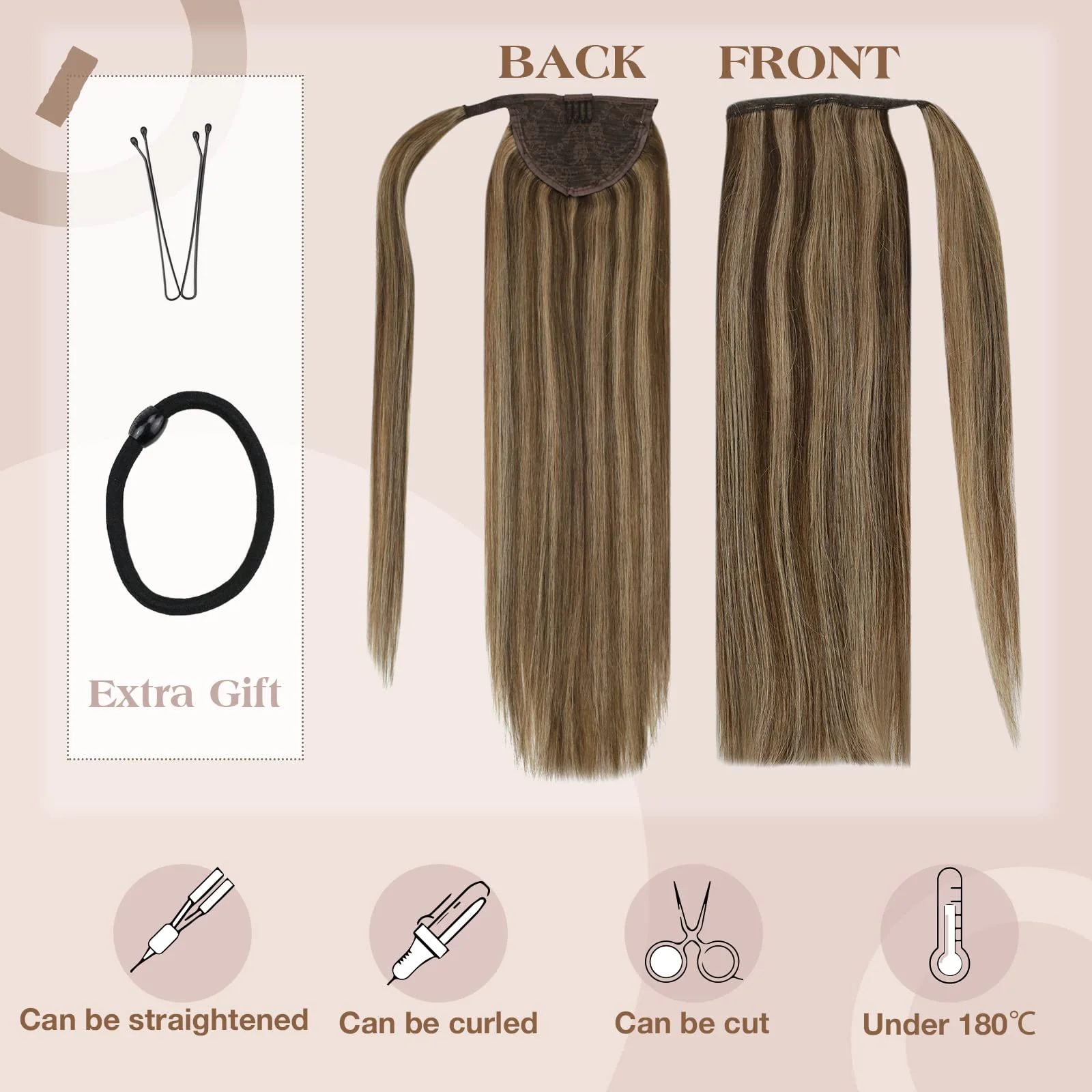 Soft Human Hair Ponytail Extension - Image 101