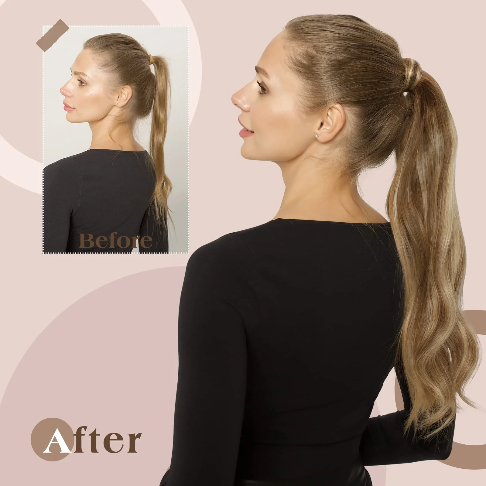 Soft Human Hair Ponytail Extension - Image 106